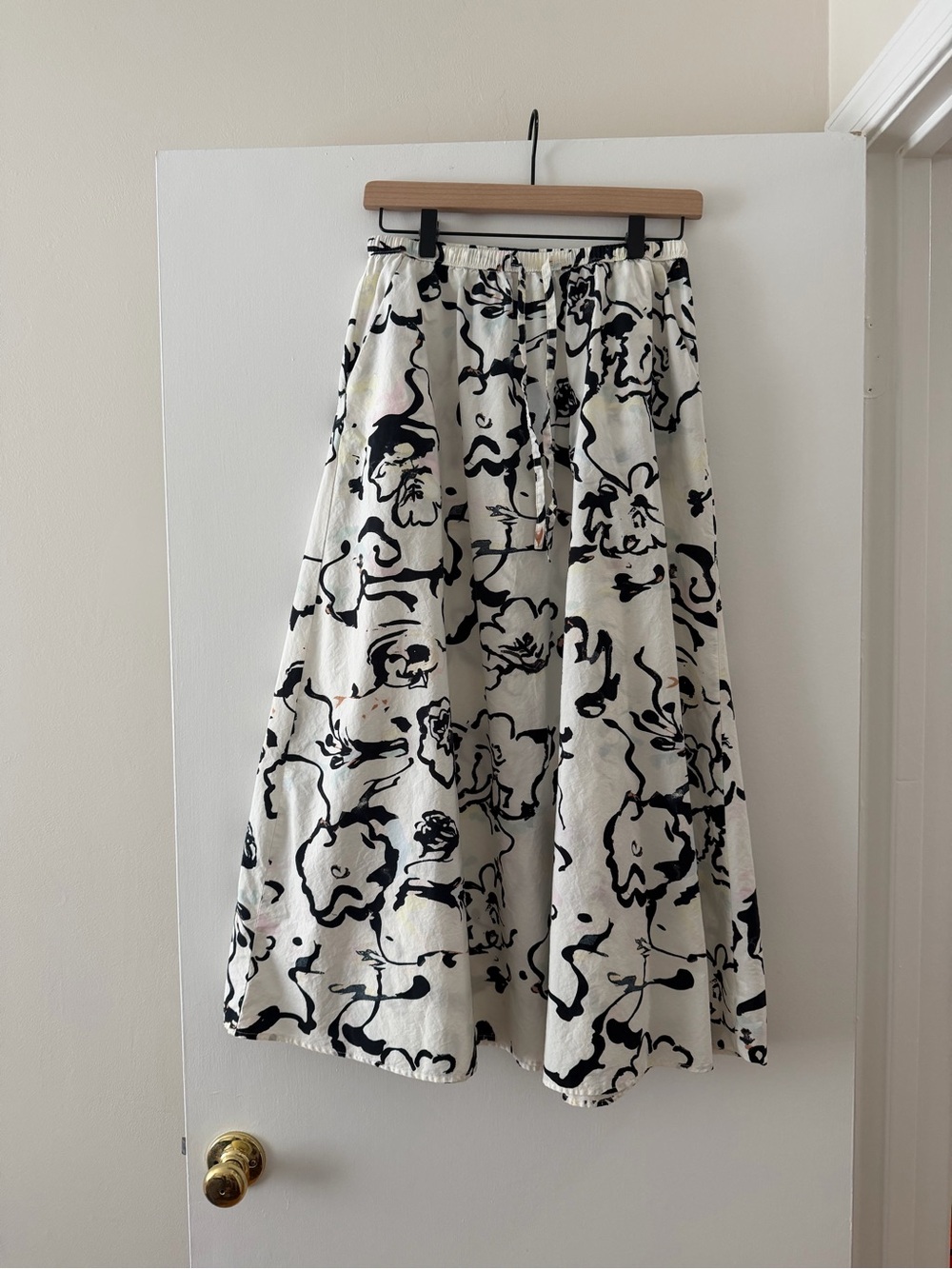 Women's Floral Print Midi Skirt Small
